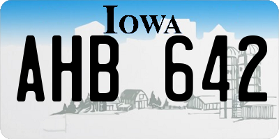 IA license plate AHB642