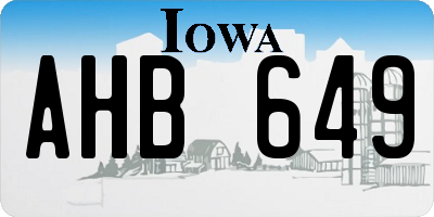 IA license plate AHB649