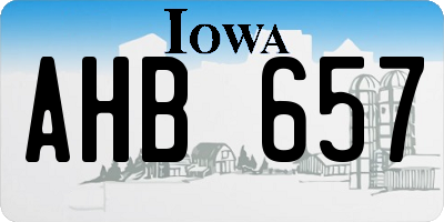 IA license plate AHB657