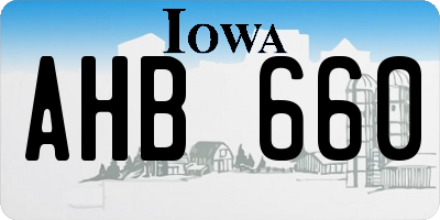 IA license plate AHB660