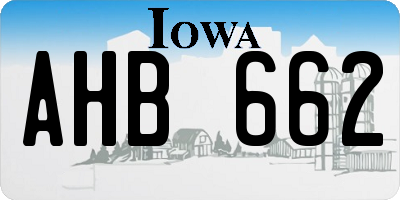 IA license plate AHB662