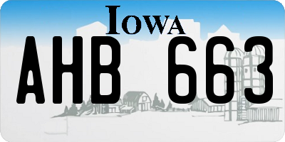 IA license plate AHB663