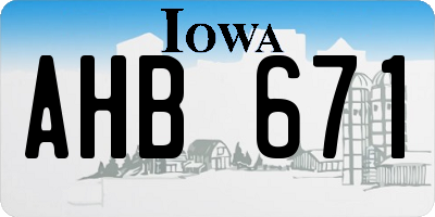 IA license plate AHB671
