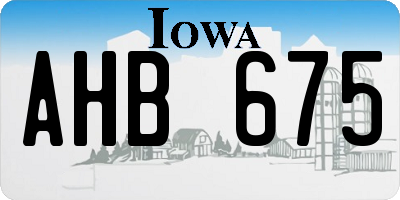 IA license plate AHB675