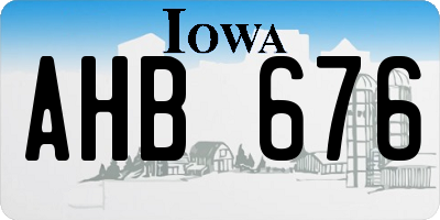 IA license plate AHB676