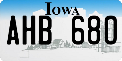 IA license plate AHB680