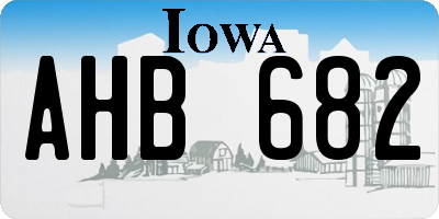 IA license plate AHB682