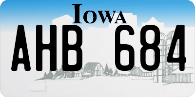 IA license plate AHB684