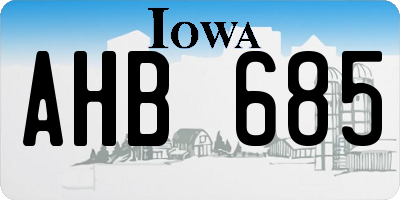IA license plate AHB685