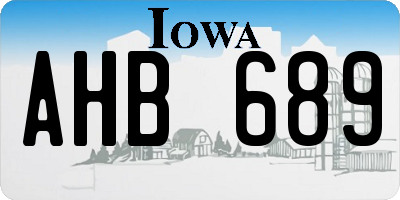 IA license plate AHB689