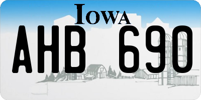 IA license plate AHB690