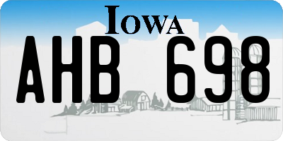IA license plate AHB698