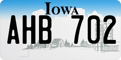 IA license plate AHB702