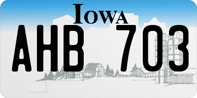 IA license plate AHB703