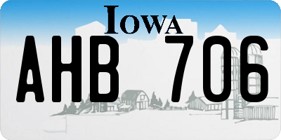IA license plate AHB706