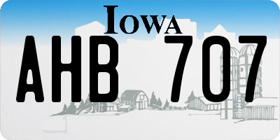 IA license plate AHB707