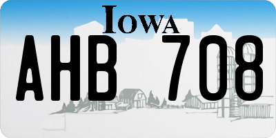 IA license plate AHB708