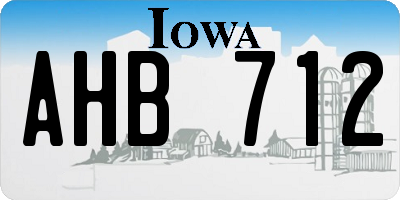 IA license plate AHB712