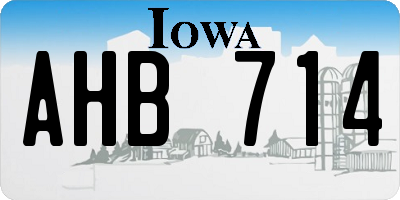 IA license plate AHB714