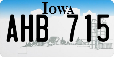 IA license plate AHB715