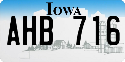 IA license plate AHB716