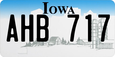 IA license plate AHB717