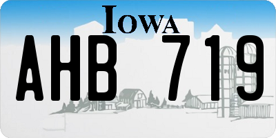 IA license plate AHB719