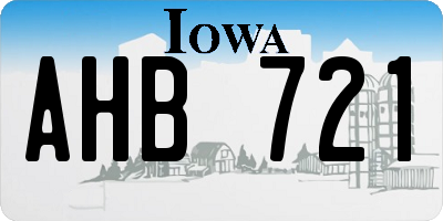 IA license plate AHB721