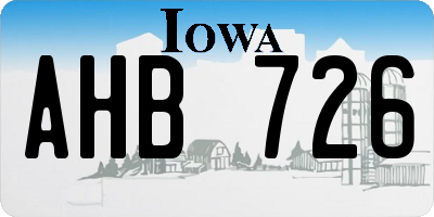 IA license plate AHB726