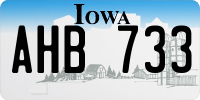 IA license plate AHB733