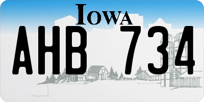 IA license plate AHB734