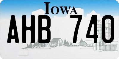 IA license plate AHB740