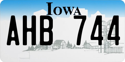 IA license plate AHB744