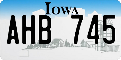 IA license plate AHB745