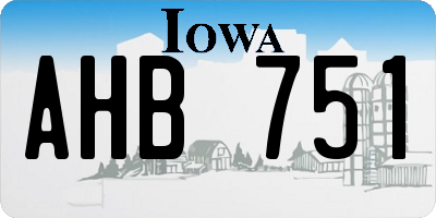 IA license plate AHB751