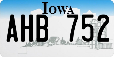 IA license plate AHB752