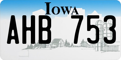 IA license plate AHB753