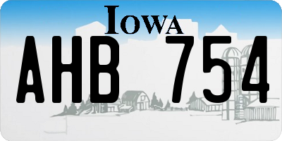 IA license plate AHB754