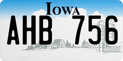 IA license plate AHB756