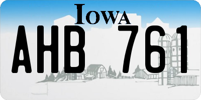 IA license plate AHB761