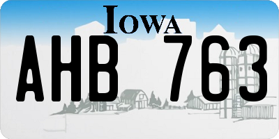 IA license plate AHB763