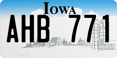 IA license plate AHB771