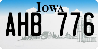 IA license plate AHB776