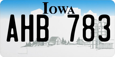 IA license plate AHB783