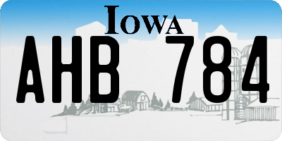 IA license plate AHB784