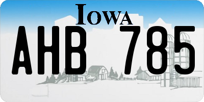 IA license plate AHB785