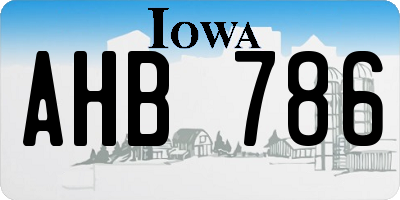 IA license plate AHB786