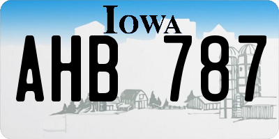 IA license plate AHB787