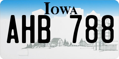 IA license plate AHB788