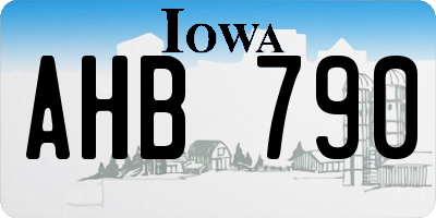 IA license plate AHB790
